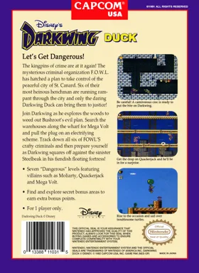 Darkwing Duck (USA) (Beta) box cover back